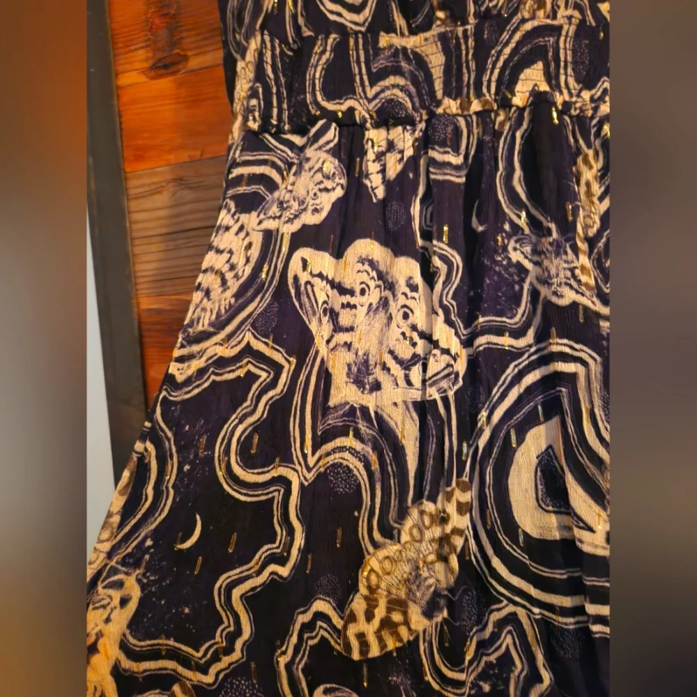 NWOT S Anthropologie Printer Johnson Long-SleeveV-Neck Textured Midi Dress - Picture 5 of 9